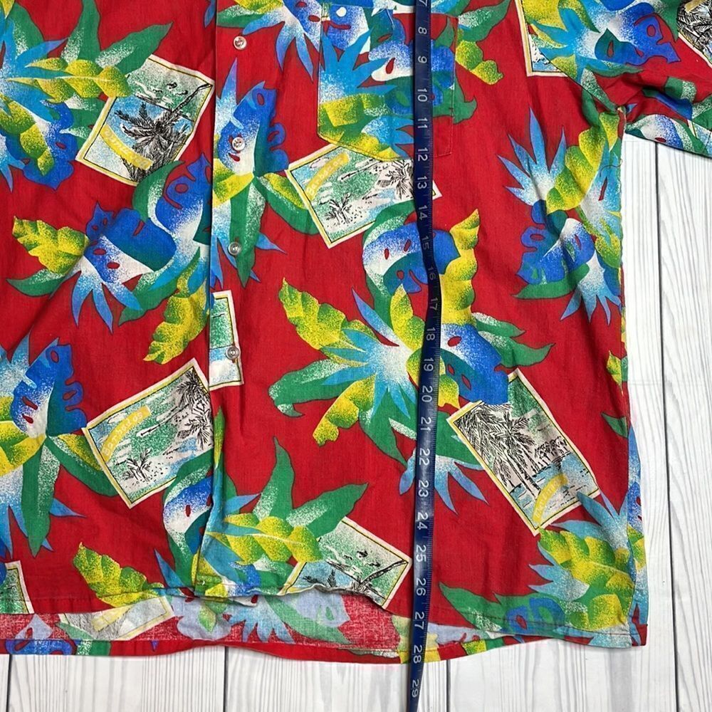 70s Vintage Surfboards of California by JMS red aloha Hawaiian shirt XL - Picture 5 of 6